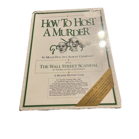 Vintage How to Host a Murder Game Wall Street Scandal Murder Mystery Game NIB - Picture 1 of 5
